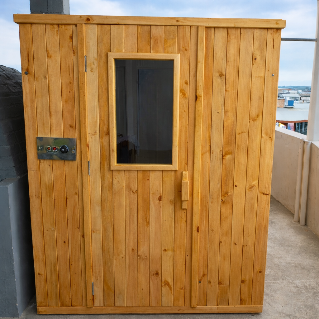 Cabina de sauna portátil de madera para espacios exteriores en Ecuador