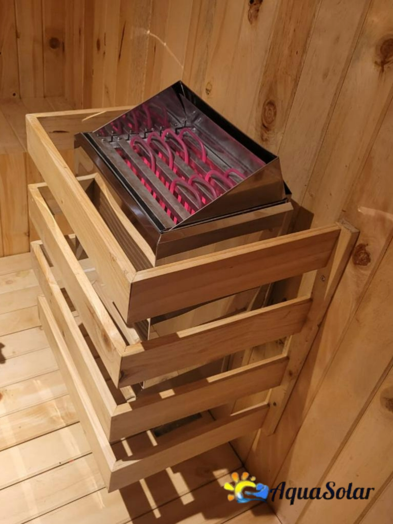 Calefactor de sauna seco con protector de madera - Aqua Solar Quito