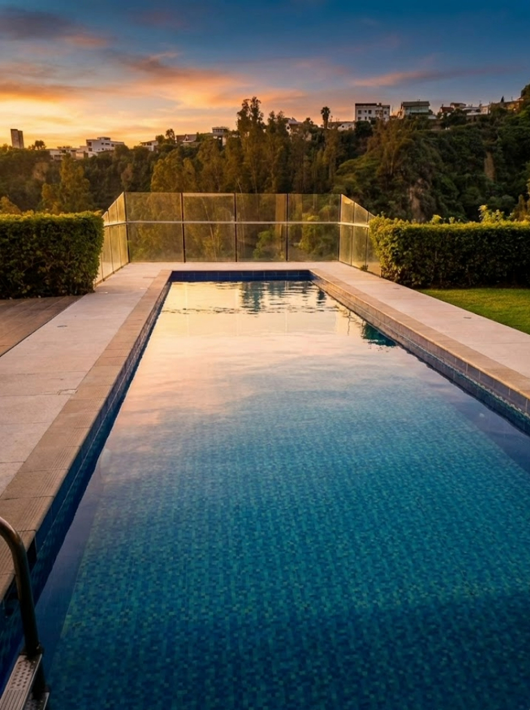 Piscina con sistema de filtración invisible instalada en Quito - Aqua Solar